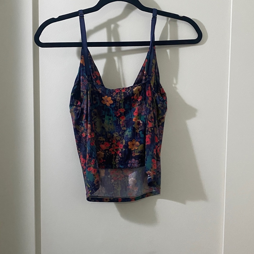 NATURAL LIFE Navy Multicolor Floral Spaghetti Strap Camisole NWOT - Picture 3 of 5